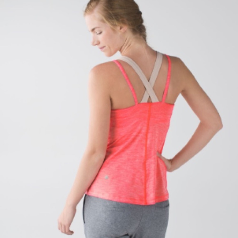 Lululemon Run For Gold Tank Coral Beige Size 2